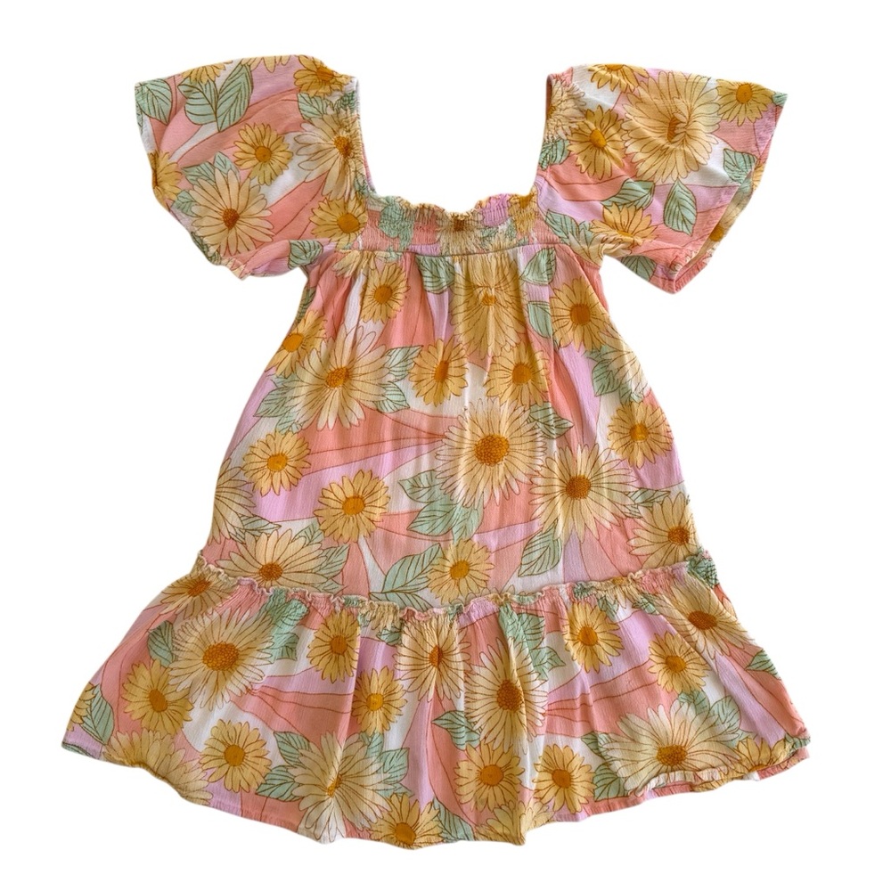 Billabong Girls Sunflower Dress XXS (5-6) Boho Beach Surf Vibes